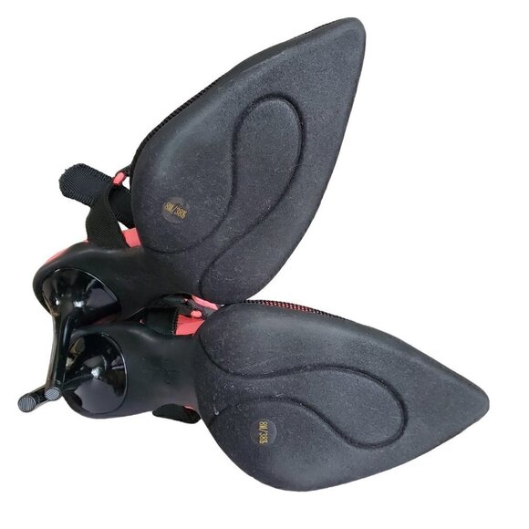 Jessica Simpson Gazella Neon Pink Black Mesh Heels Size 8 - Picture 6 of 7